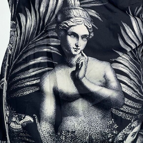 NEW Current Mood Laws Of Nature Monochrome Renaissance Ruched Mini Dress Large - Picture 5 of 11